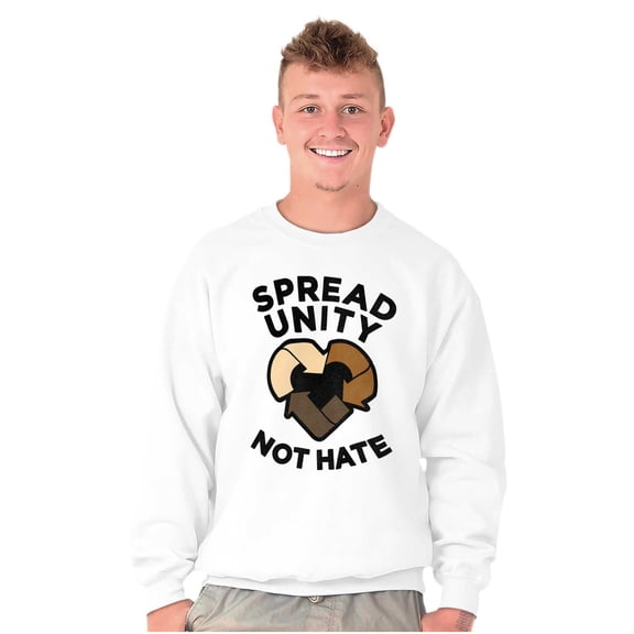 Spread Unity Not Hate Social Justice Unisex Plus Fleece Graphic Sweatshirt Brisco Brands 3X