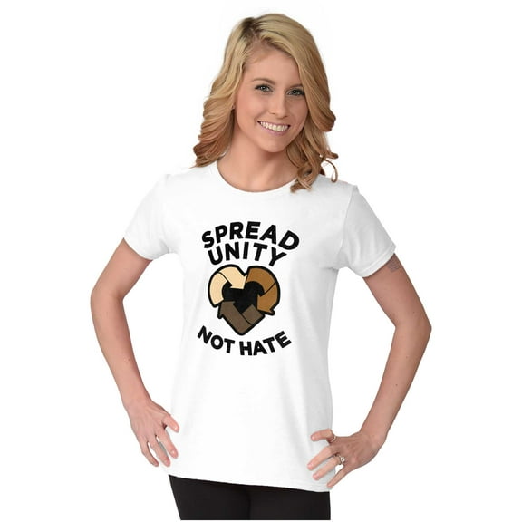 Spread Unity Not Hate Social Justice Womens Slim Fit Graphic Tee Brisco Brands X