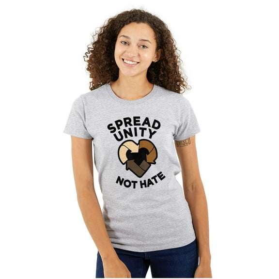 Spread Unity Not Hate Social Justice Womens Slim Fit Graphic Tee Brisco Brands X
