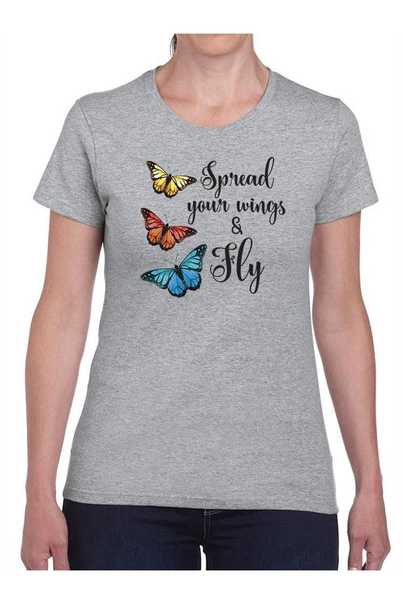 Spread Your Wings And Fly T-Shirt Women -Smartprints Designs, Female Large