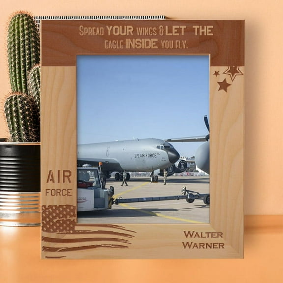 Spread Your Wings & Let The Eagle Inside You Fly Personalized Wooden Frame 8" x 10" Brown (Vertical)