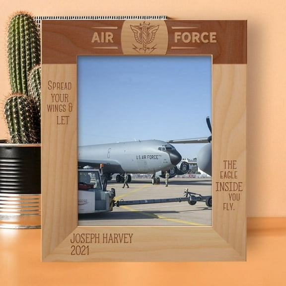 Spread Your Wings & Let The Eagle Inside You Fly Personalized Wooden Frame 8" x 10" Brown (Vertical)