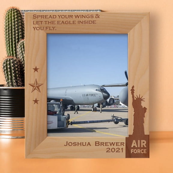 Spread Your Wings & Let The Eagle Inside You Fly Personalized Wooden Frame 8" x 10" Brown (Vertical)