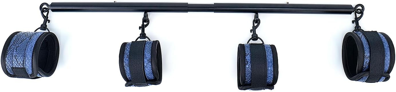 Heavy Duty Stainless Steel Adjustable Spreader Bar With 4 PU Gold Straps - Workout & Fitness Bar, Home Gym Equipment