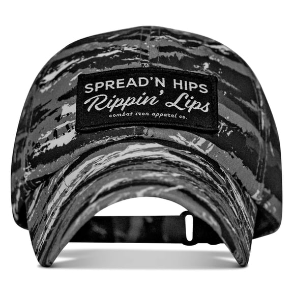 Spreadin' Hips And Rippin' Lips Low Profile Ripstop Hat Midnight Tiger Stripe Camo