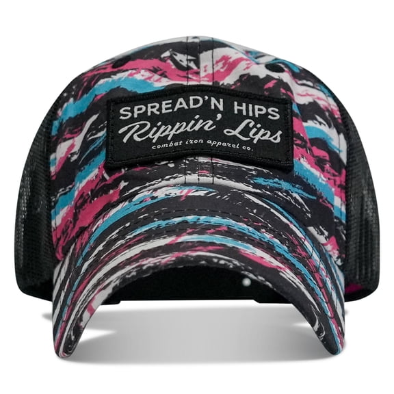 Combat Iron Spreadin' Hips And Rippin' Lips Patch Ripstop Snapback Spring Break Tiger Stripe Camo