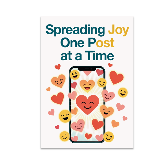 Spreading Joy One Post at a Time - Digital Art Enthusiast - 13x19 Poster Print