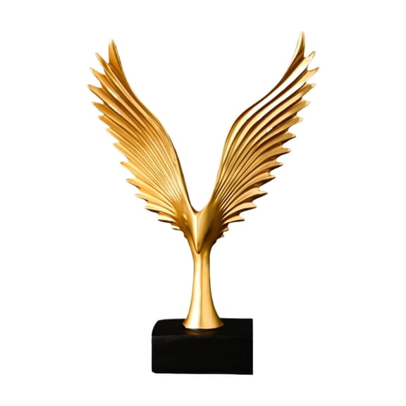 Spreads its Wings Ornaments Eagle Figurine Office Desk Decoration Crafts Living Room Statues Opening Gift (Gold)