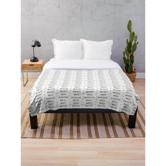 Spreadsheet Error Sherpa Throw Blanket, Soft Polyester Fleece Bed Couch Blanket, Data Nerd Office Humor Gift