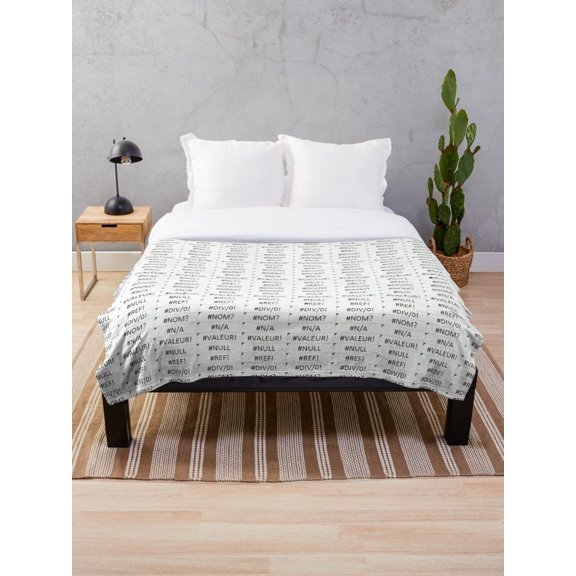 Spreadsheet Error Sherpa Throw Blanket, Soft Polyester Fleece Bed Couch Blanket, Data Nerd Office Humor Gift