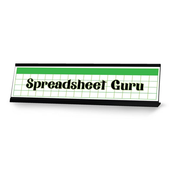 Spreadsheet Guru Designer Series Desk Sign, Novelty Nameplate (2 x 8")