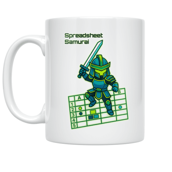 Spreadsheet Samurai Tech Humor - Office Geek - 11 oz Ceramic Coffee Mug