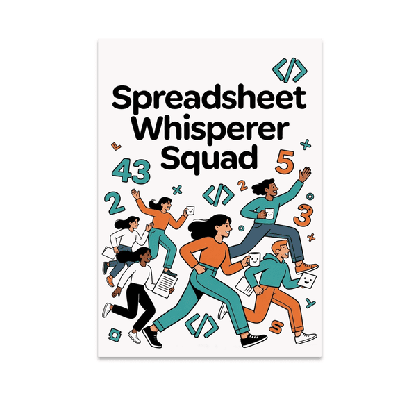 Spreadsheet Whisperer Squad Art - Data Analyst Team - 13x19 Poster Print