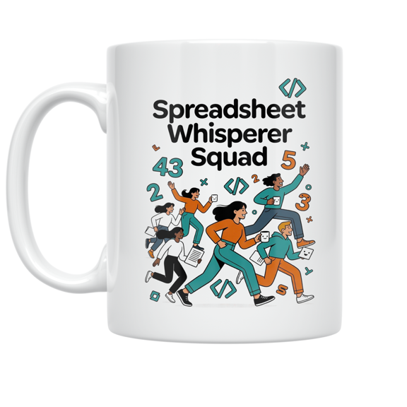 Spreadsheet Whisperer Squad - Data Analyst Enthusiast - 11 oz Ceramic Coffee Mug