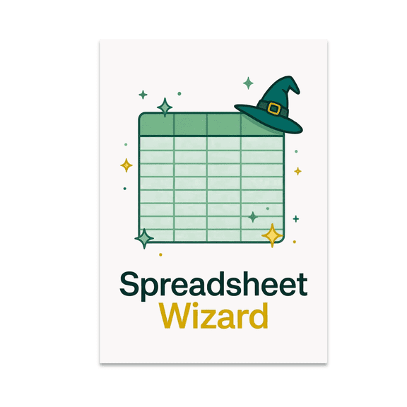 Spreadsheet Wizard Office Art - Office Humor Enthusiast - 13x19 Poster Print