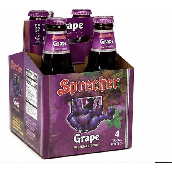 Sprecher Grape Craft Soda 4 Pack 16 Ounce Bottles