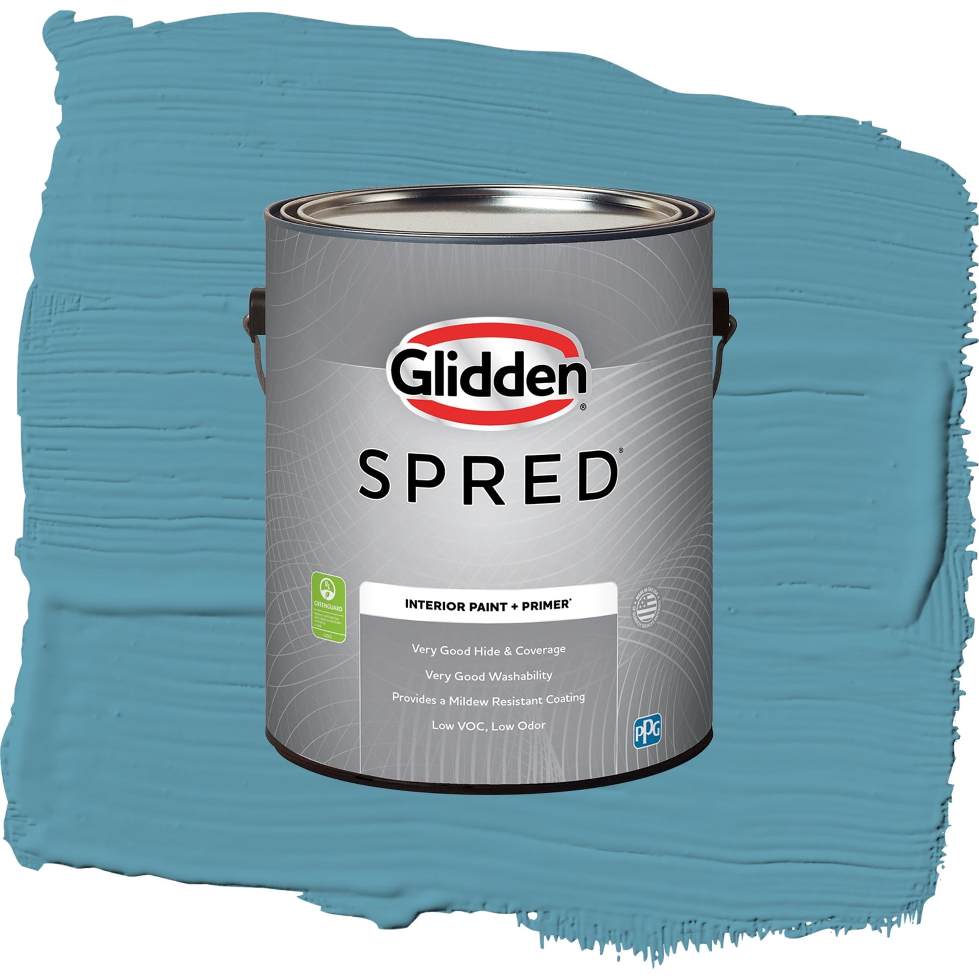 Glidden Spred Aqua Blue Flat Interior Paint and Primer, 1 Gallon
