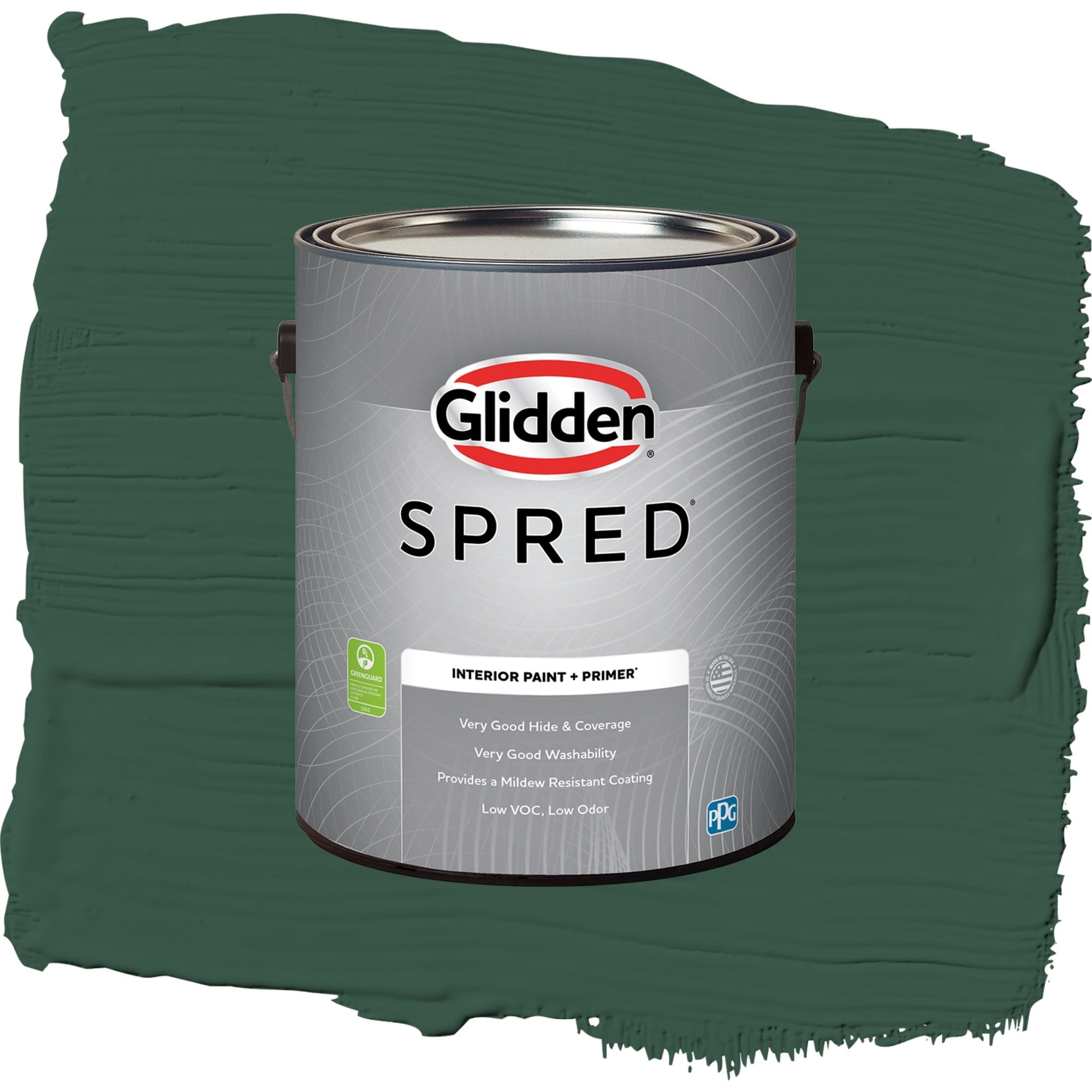 Glidden Spred Black Spruce Semi Gloss Interior Paint and Primer, 1 Gallon