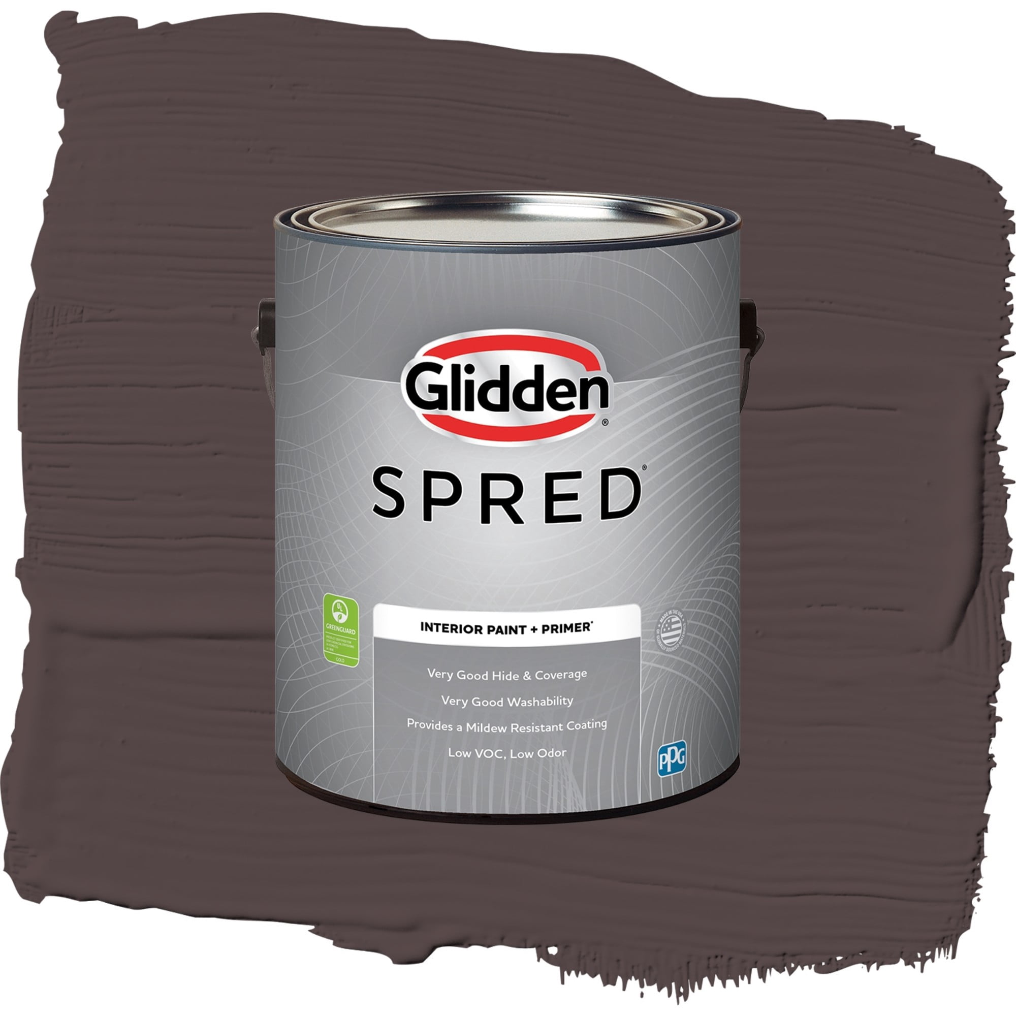 Glidden Spred Black Walnut Semi Gloss Interior Paint and Primer, 1 Gallon