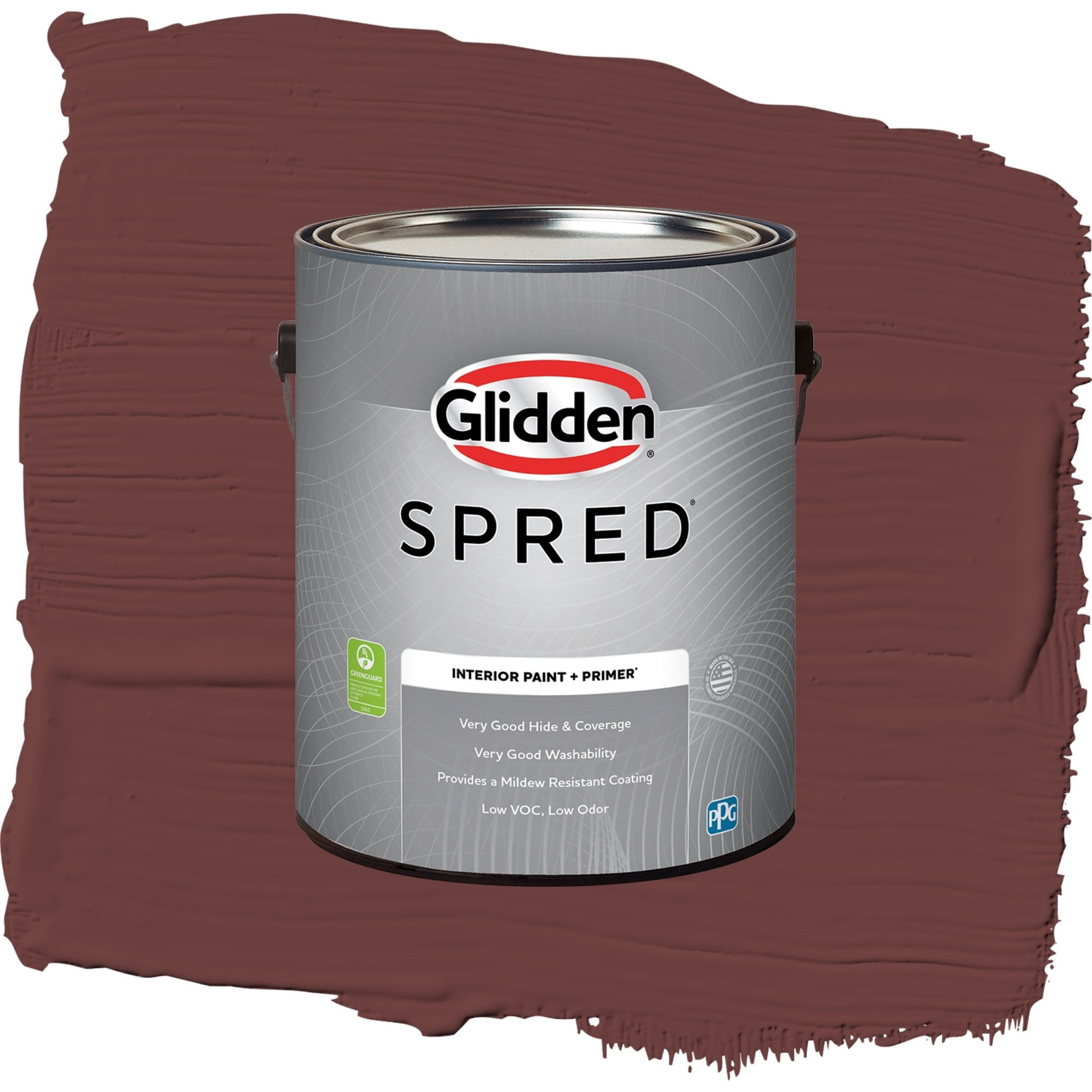 Glidden Spred Burgundy Wine Semi Gloss Interior Paint and Primer, 1 Gallon