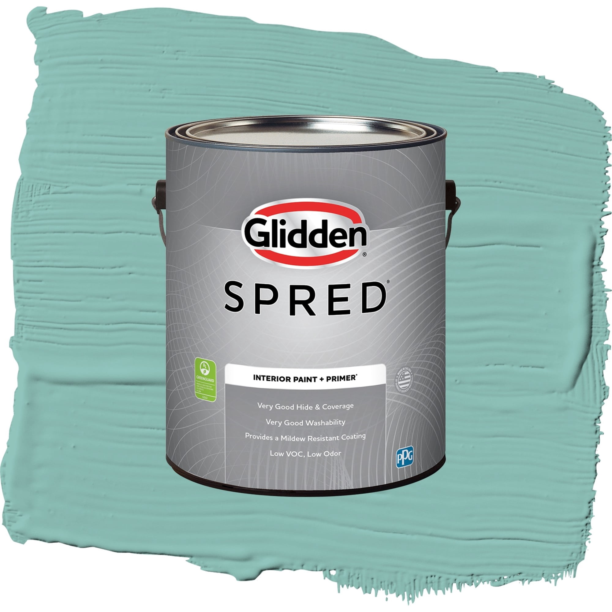 Glidden Spred Caribbean Green Semi Gloss Interior Paint and Primer, 1 Gallon
