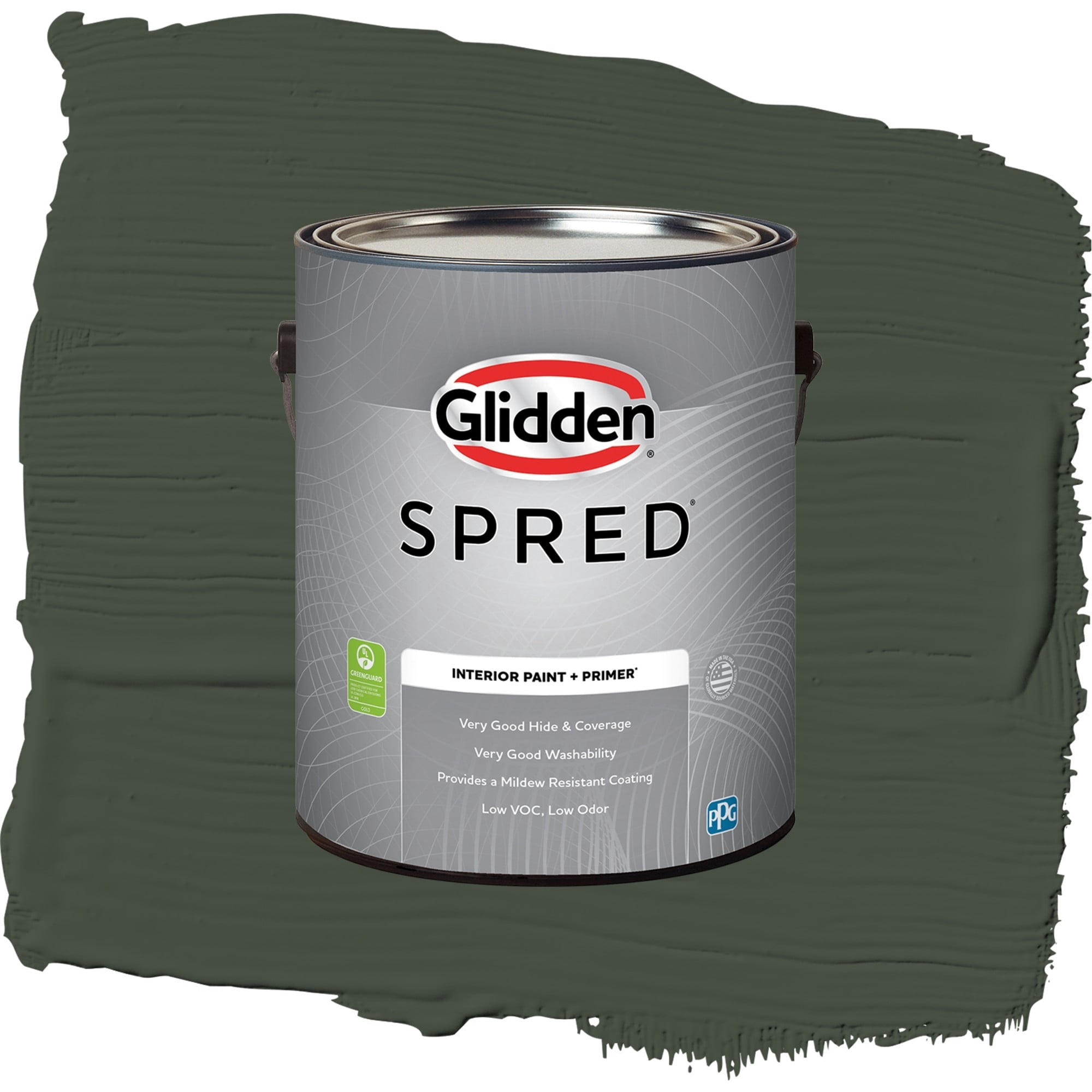 Glidden Spred Charcoal Smoke Flat Interior Paint and Primer, 1 Gallon