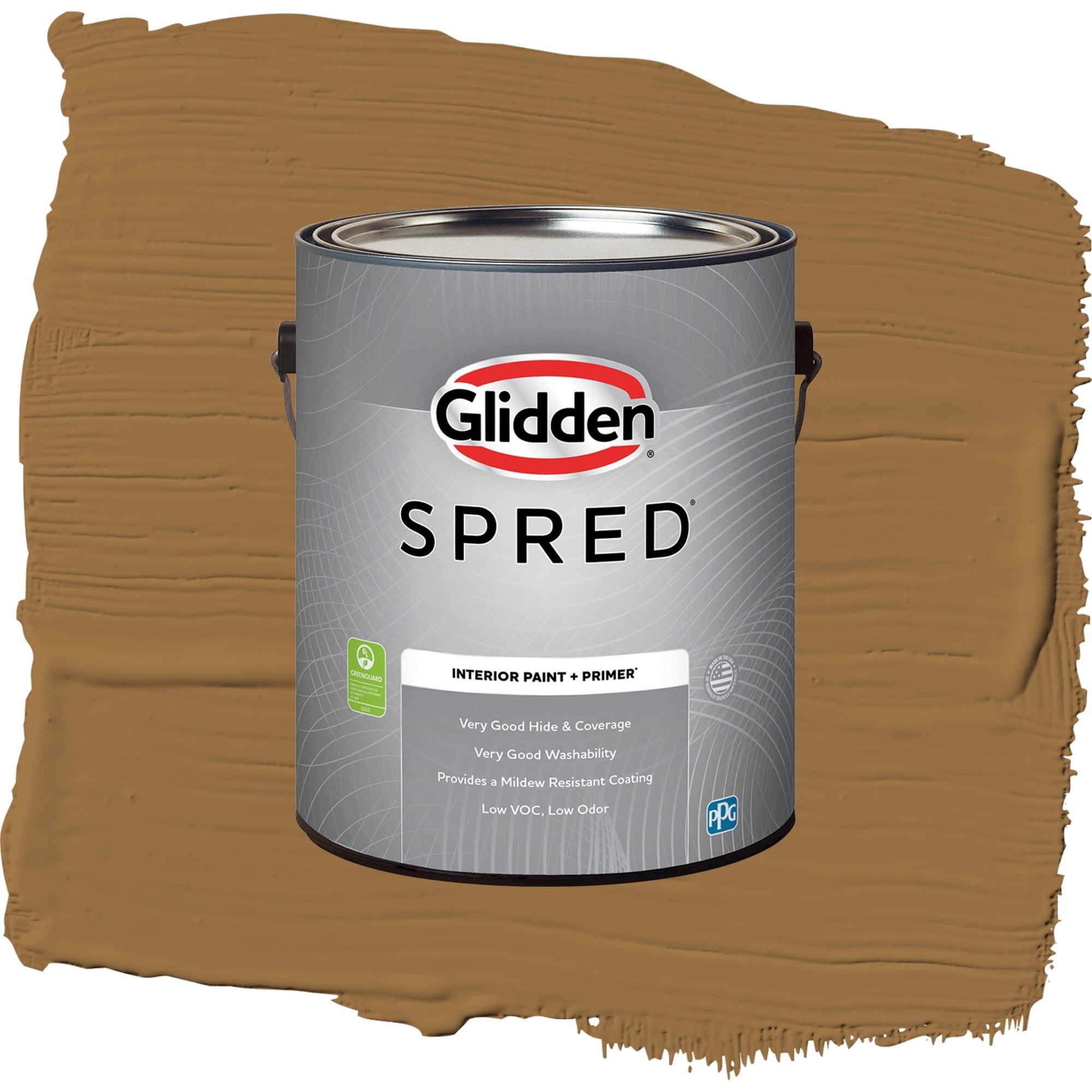 Glidden Spred Chewy Caramel Flat Interior Paint and Primer, 1 Gallon