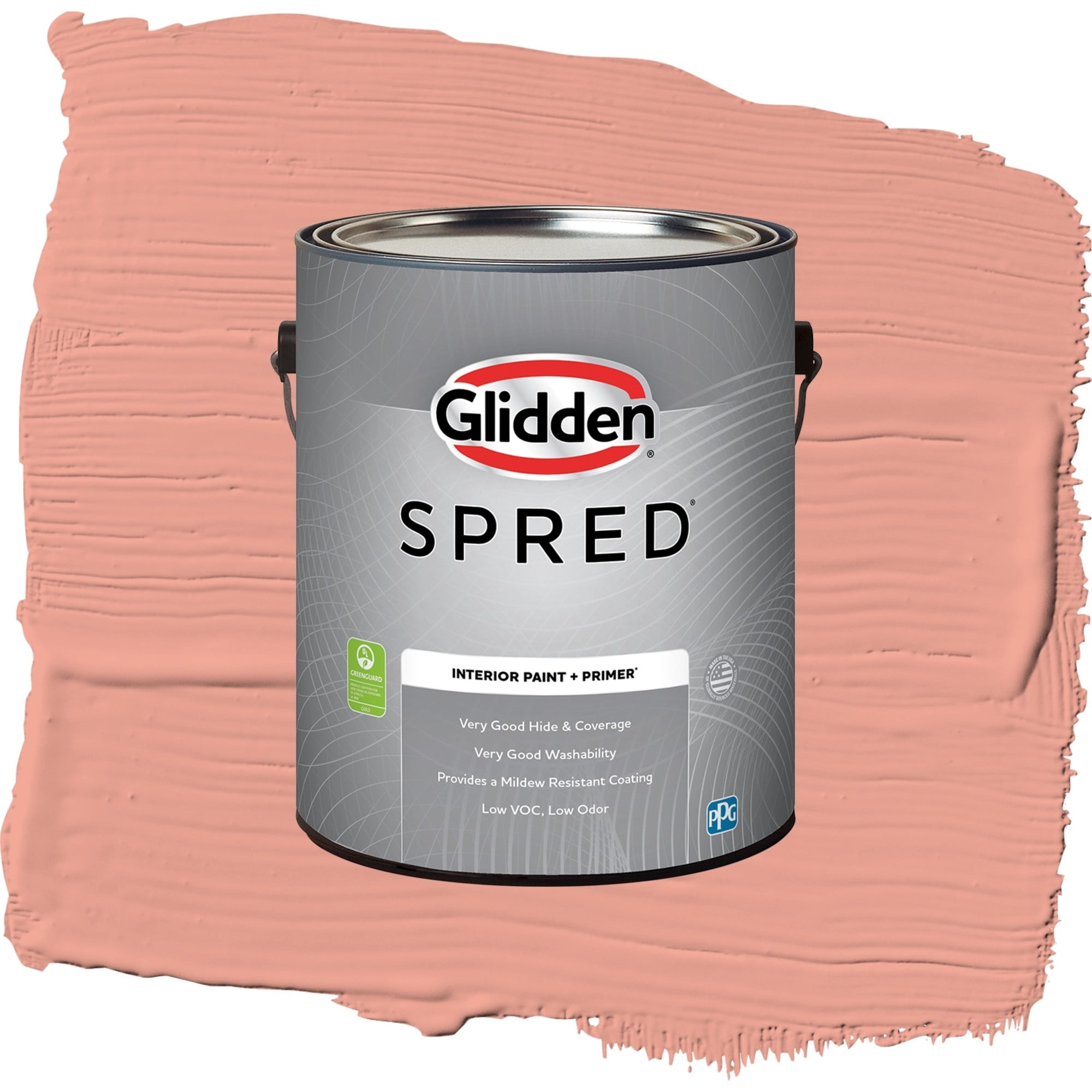Glidden Spred Coral Blush Semi Gloss Interior Paint and Primer, 1 Gallon