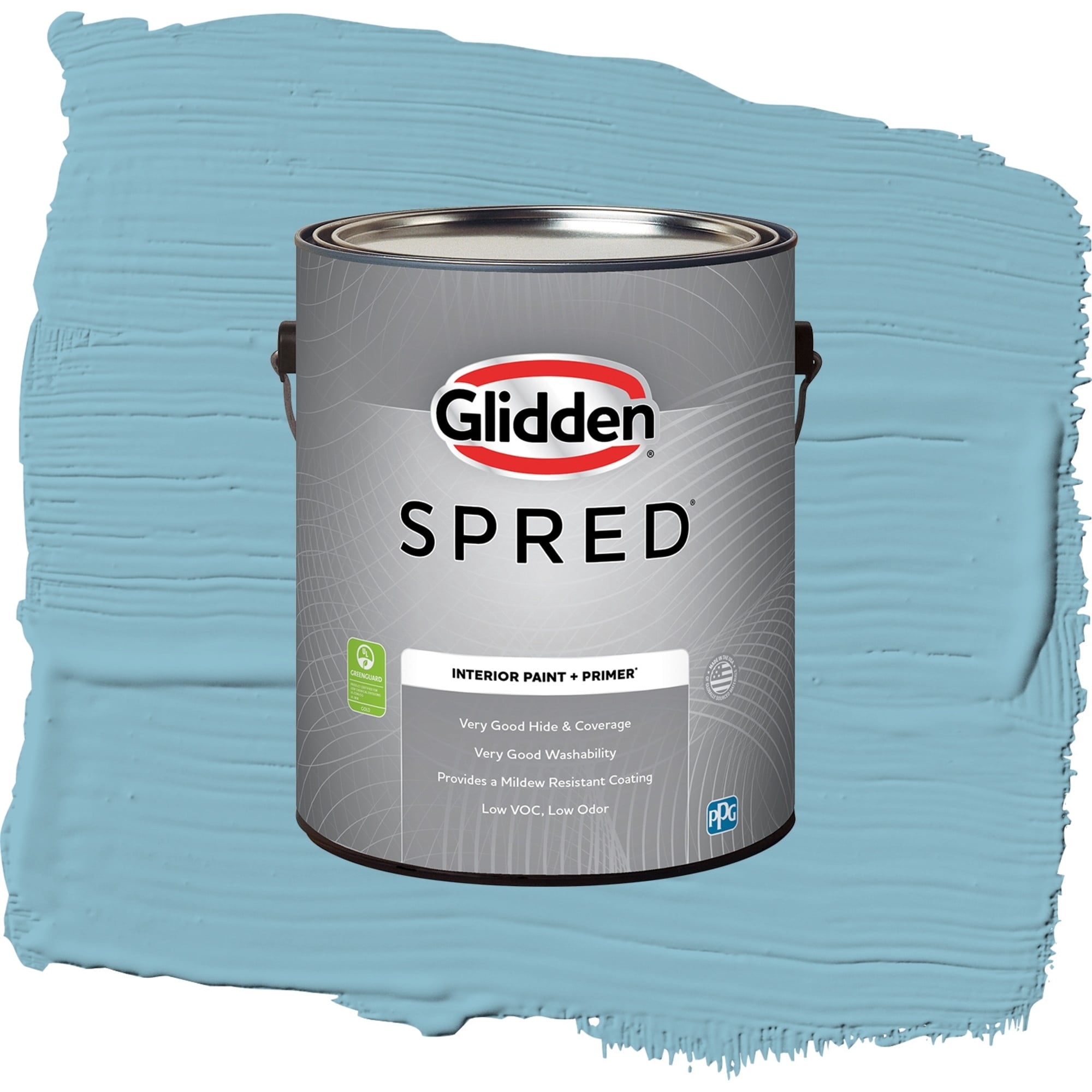 Glidden Spred Crystal Lake Semi Gloss Interior Paint and Primer, 1 Gallon