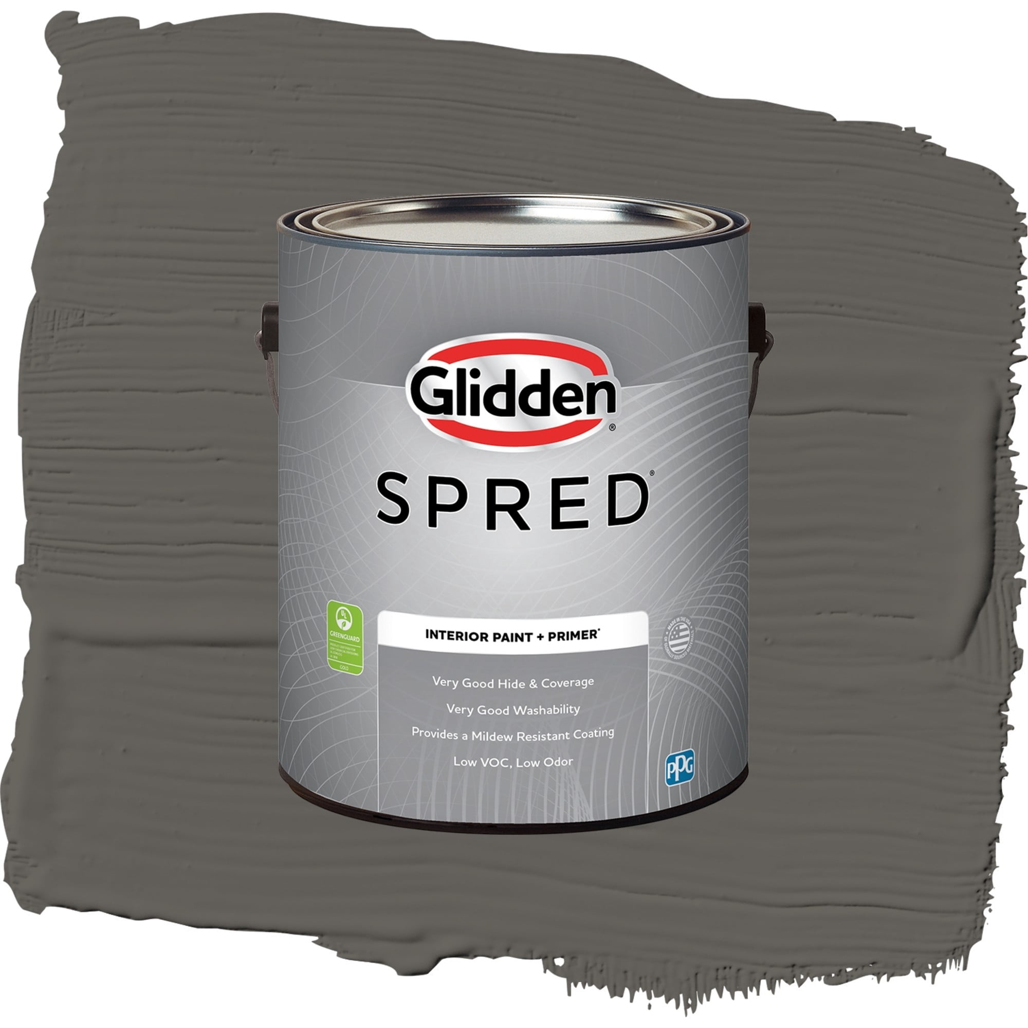 Glidden Spred Dark Woods Semi Gloss Interior Paint and Primer, 1 Gallon