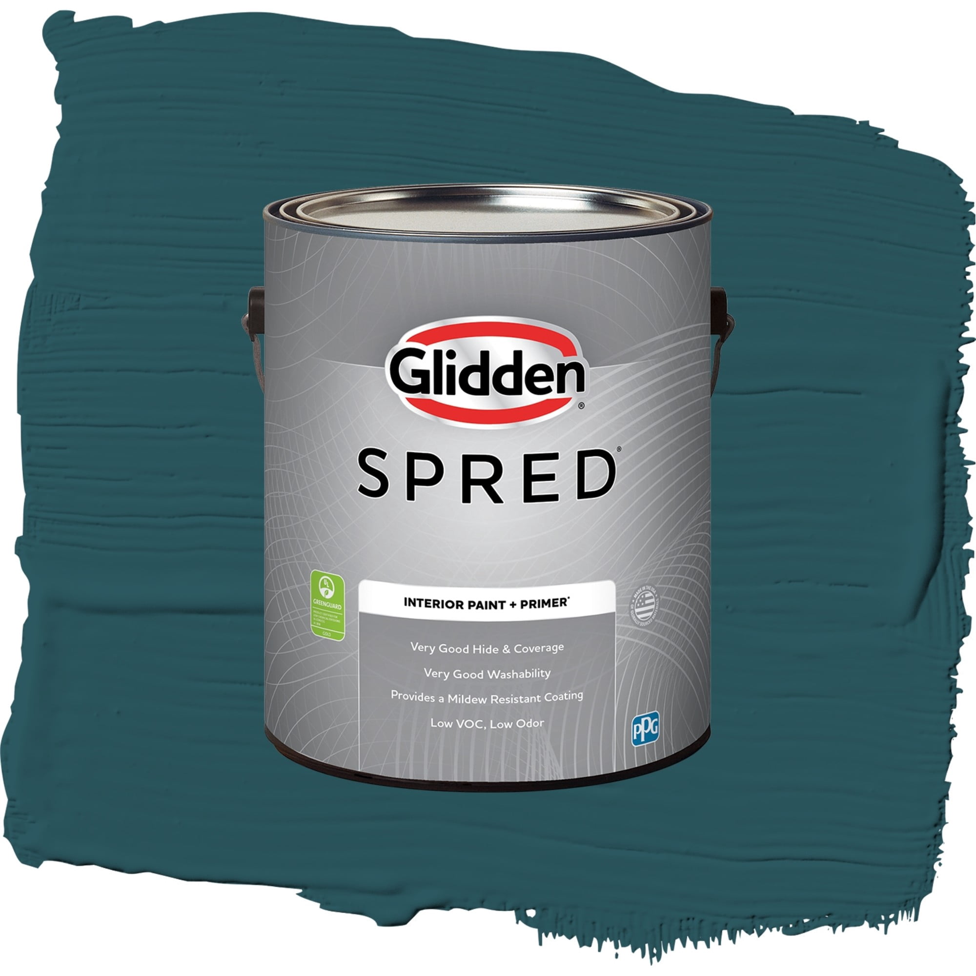 Glidden Spred Deep Emerald Eggshell Interior Paint and Primer, 1 Gallon