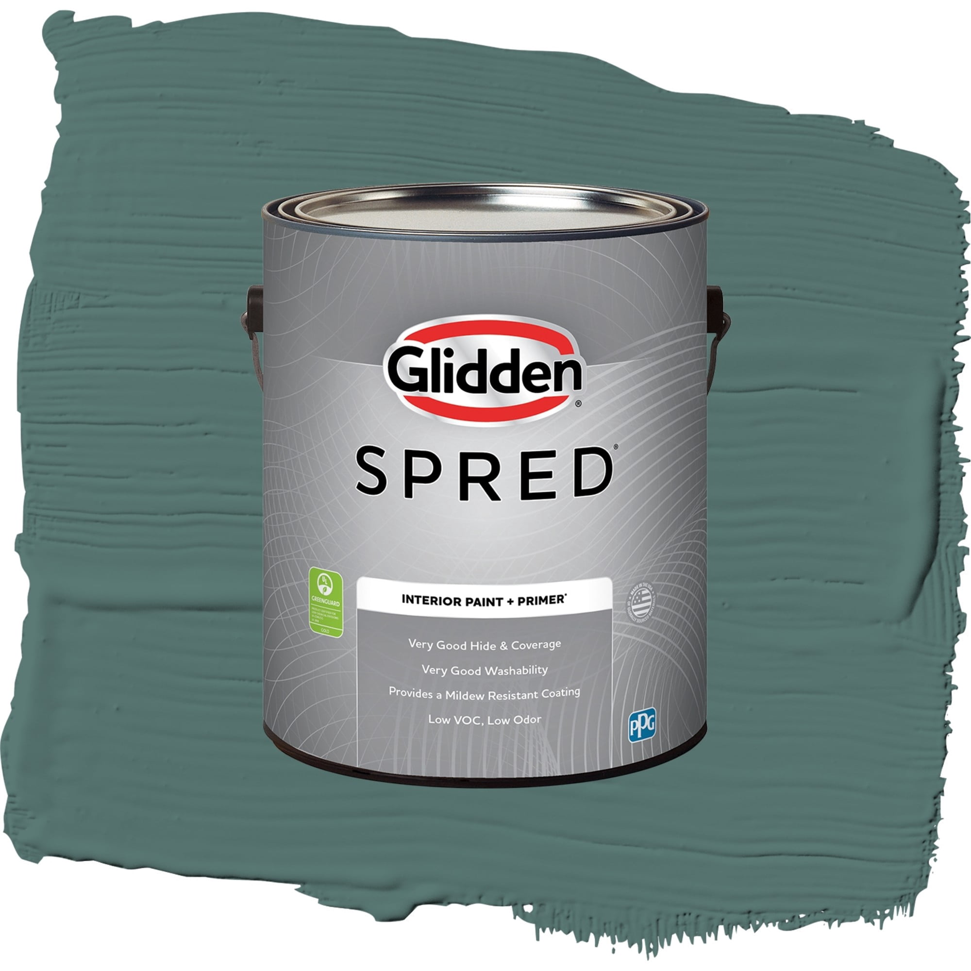Glidden Spred Evening Emerald Flat Interior Paint and Primer, 1 Gallon