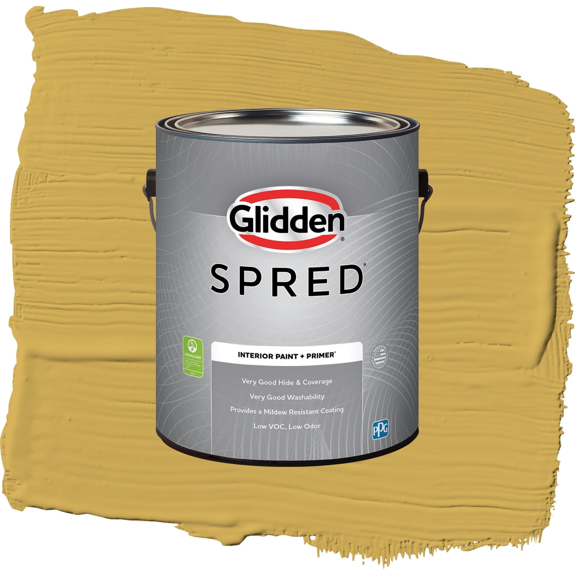 Glidden Spred Glorious Gold Semi Gloss Interior Paint and Primer, 1 Gallon