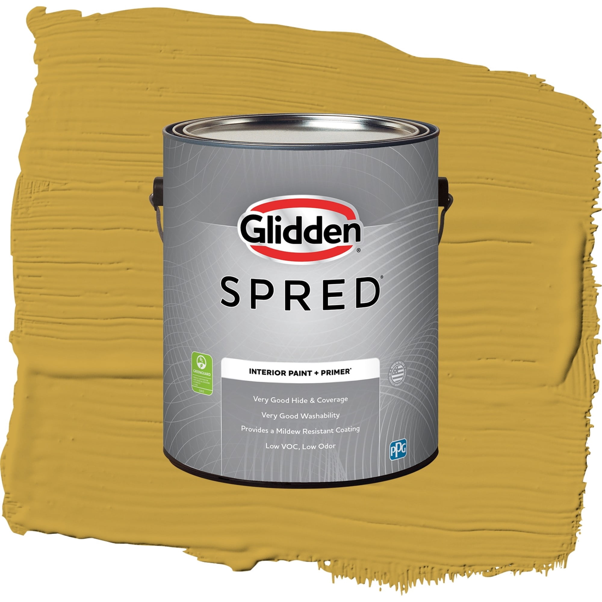 Glidden Spred Golden Field Flat Interior Paint and Primer, 1 Gallon