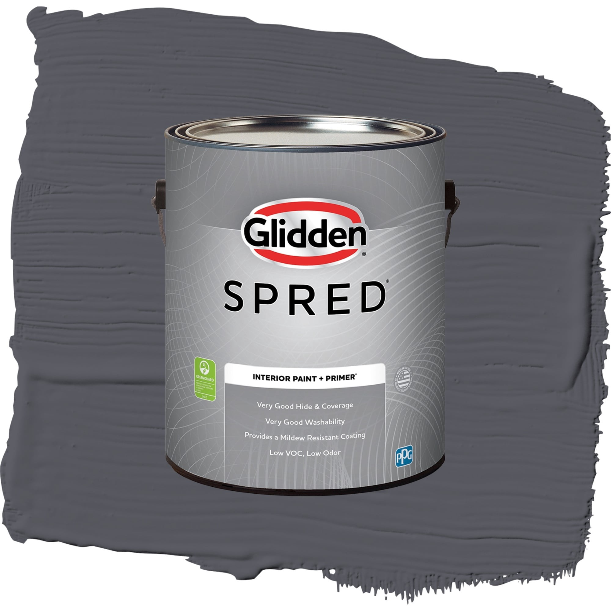 Glidden Spred Gray Flannel Flat Interior Paint and Primer, 1 Gallon