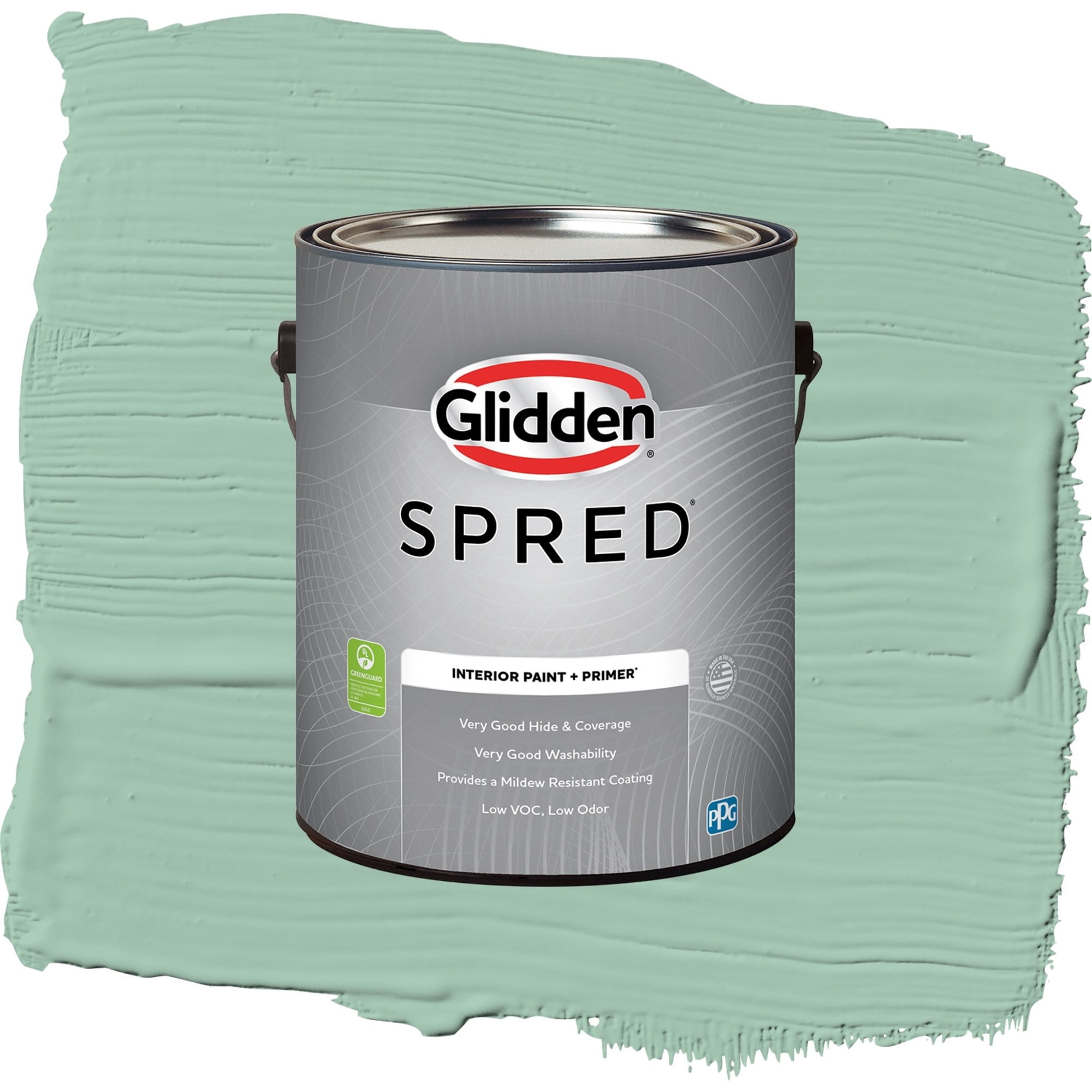 Glidden Spred Green Silk Flat Interior Paint and Primer, 1 Gallon