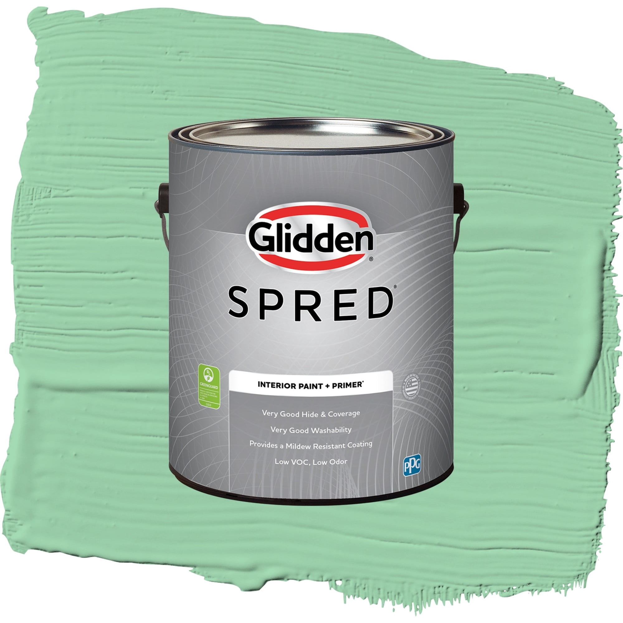 Glidden Spred Heath Green Flat Interior Paint and Primer, 1 Gallon