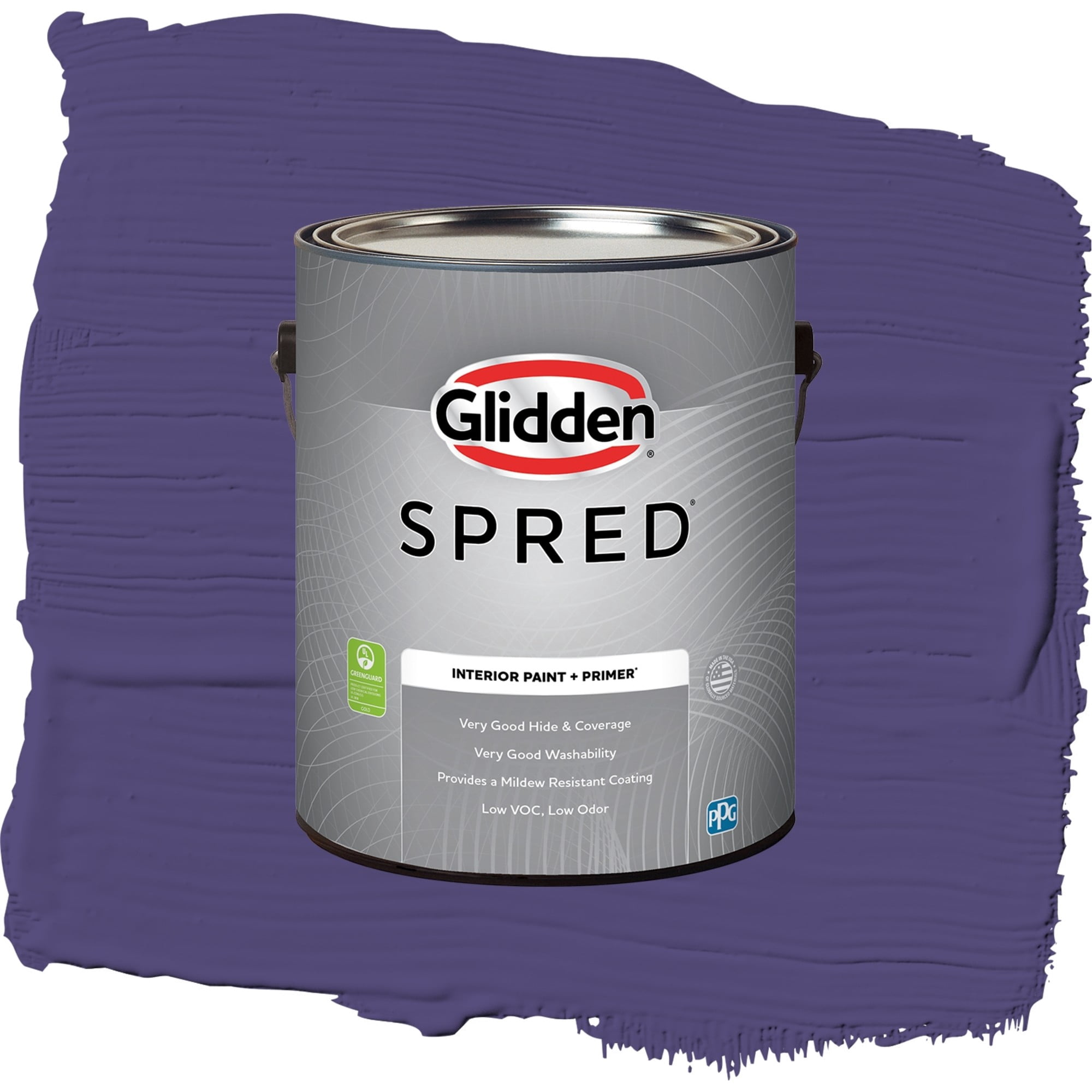 Glidden Spred Imperial Purple Eggshell Interior Paint and Primer, 1 Gallon