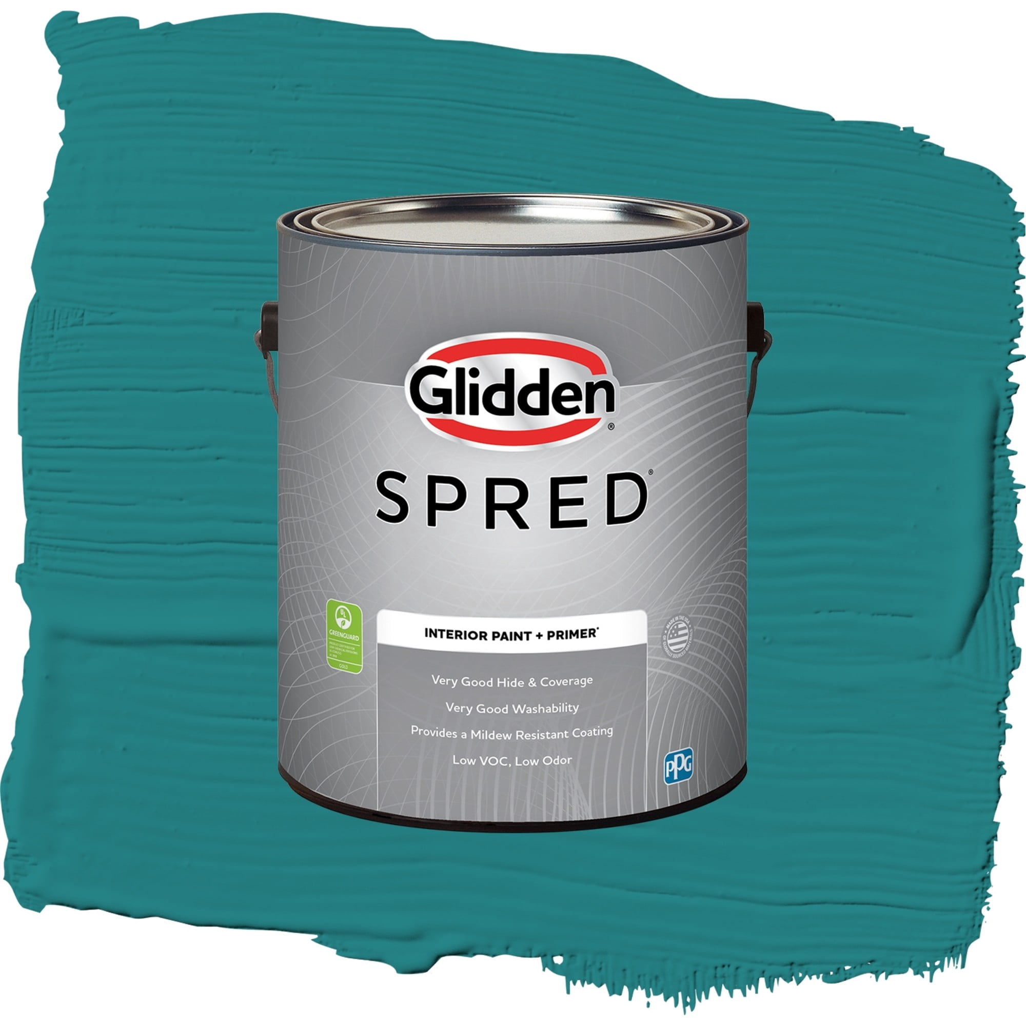 Glidden Spred Jade Jewel Semi Gloss Interior Paint and Primer, 1 Gallon