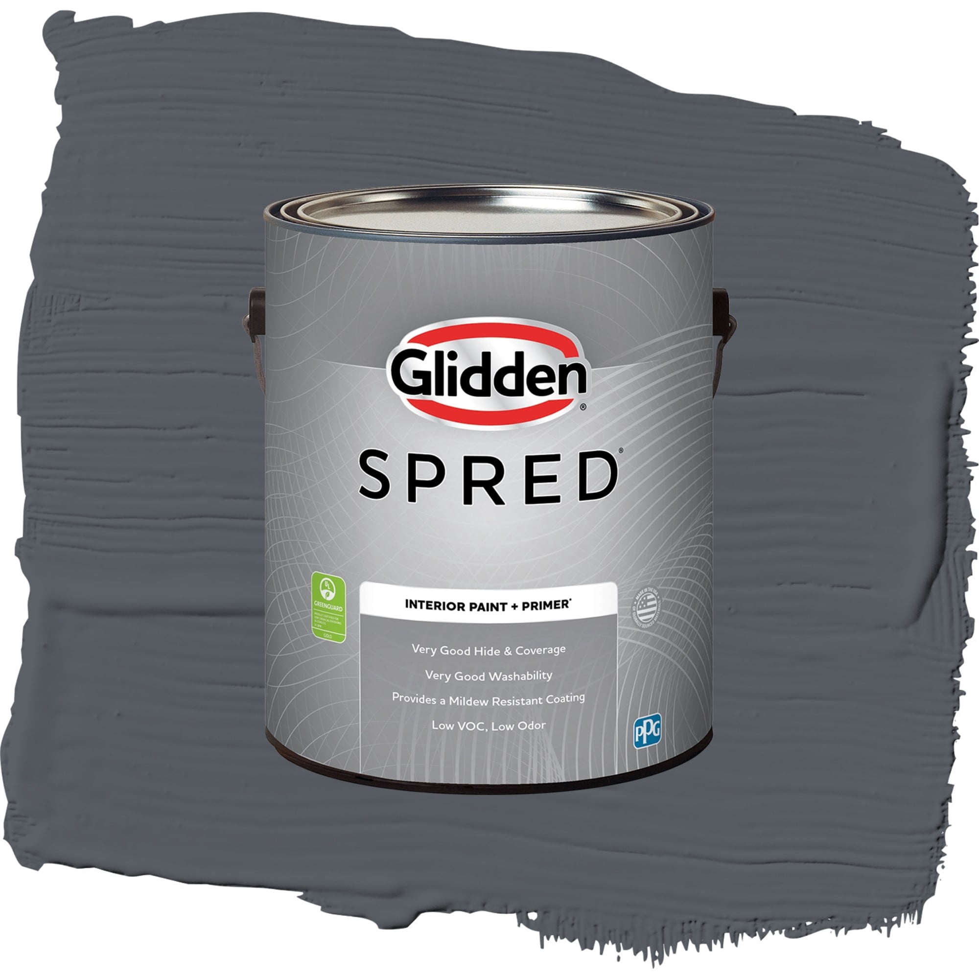 Glidden Spred Moody Sky Flat Interior Paint and Primer, 1 Gallon