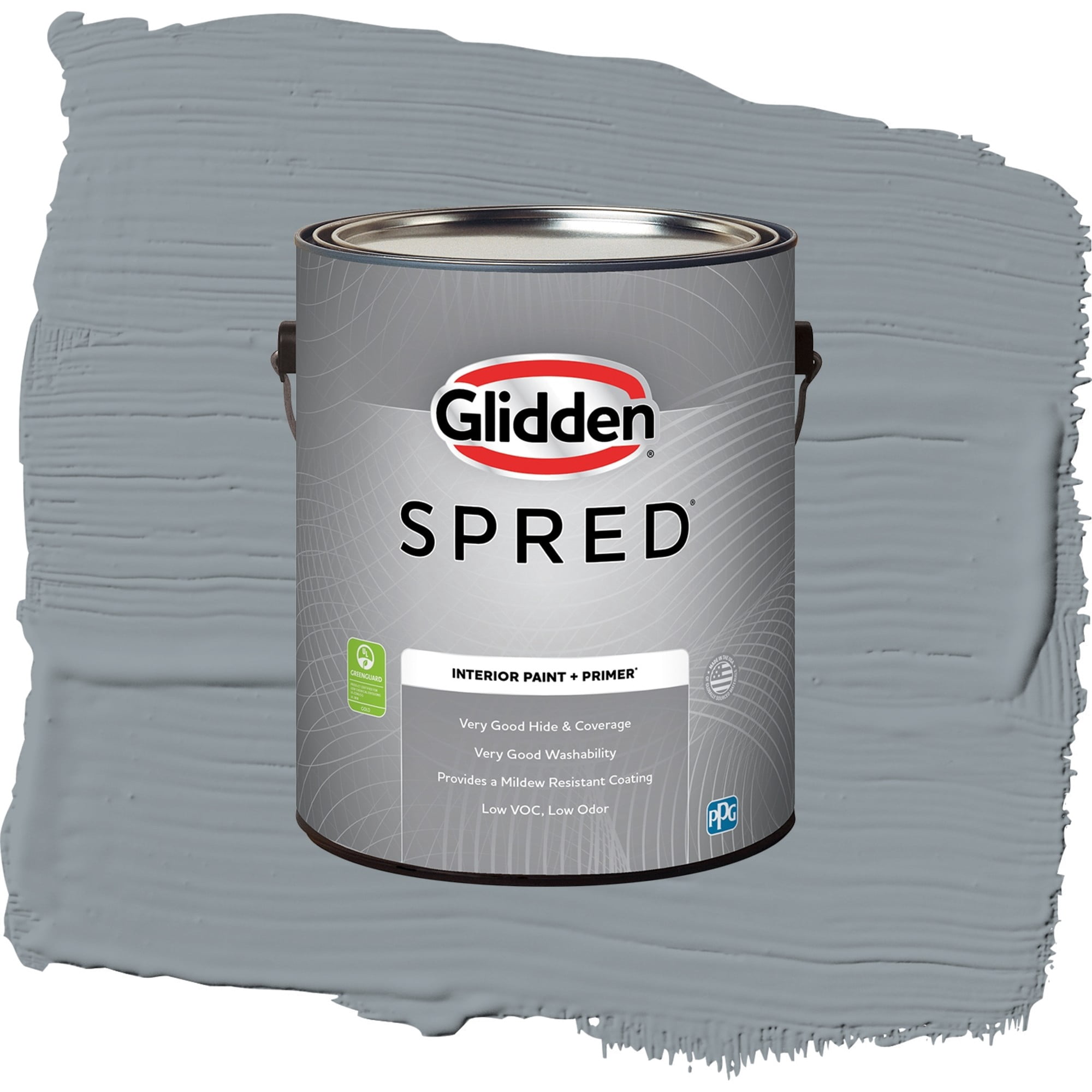 Glidden Spred Pachyderm Flat Interior Paint and Primer, 1 Gallon