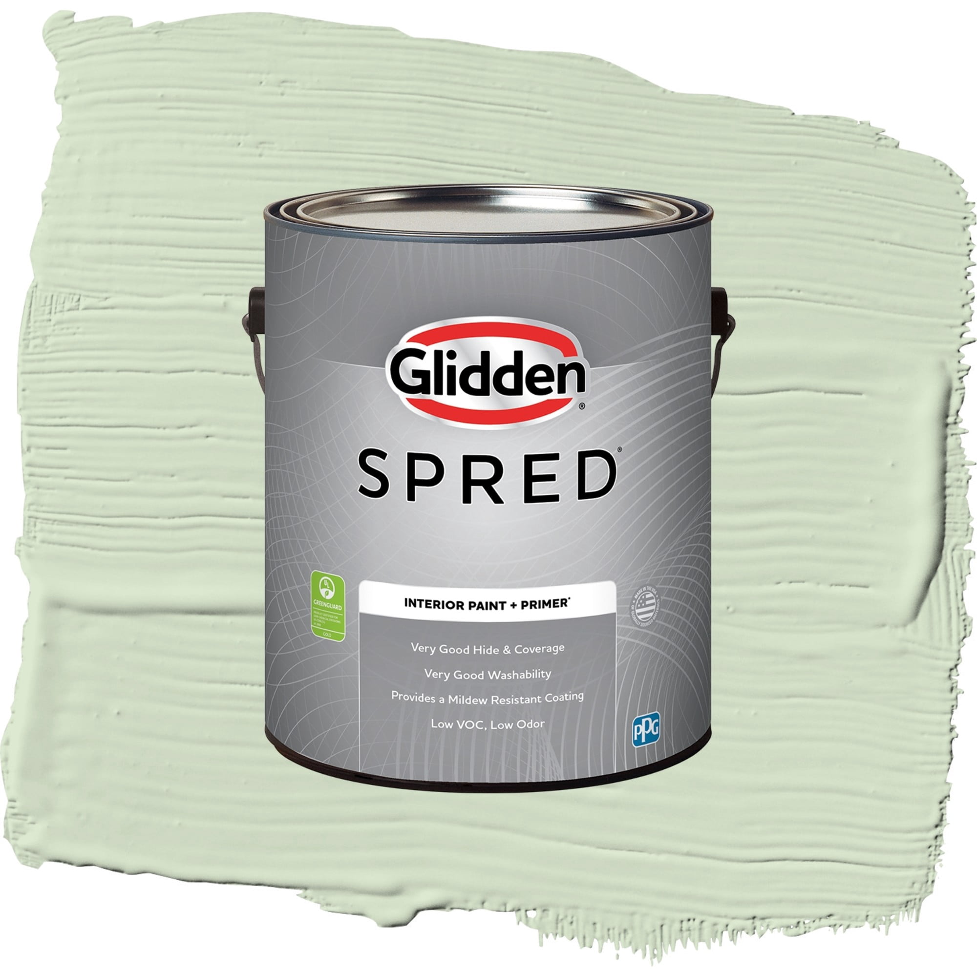 Glidden Spred Pale Moss Green Semi Gloss Interior Paint and Primer, 1 Gallon