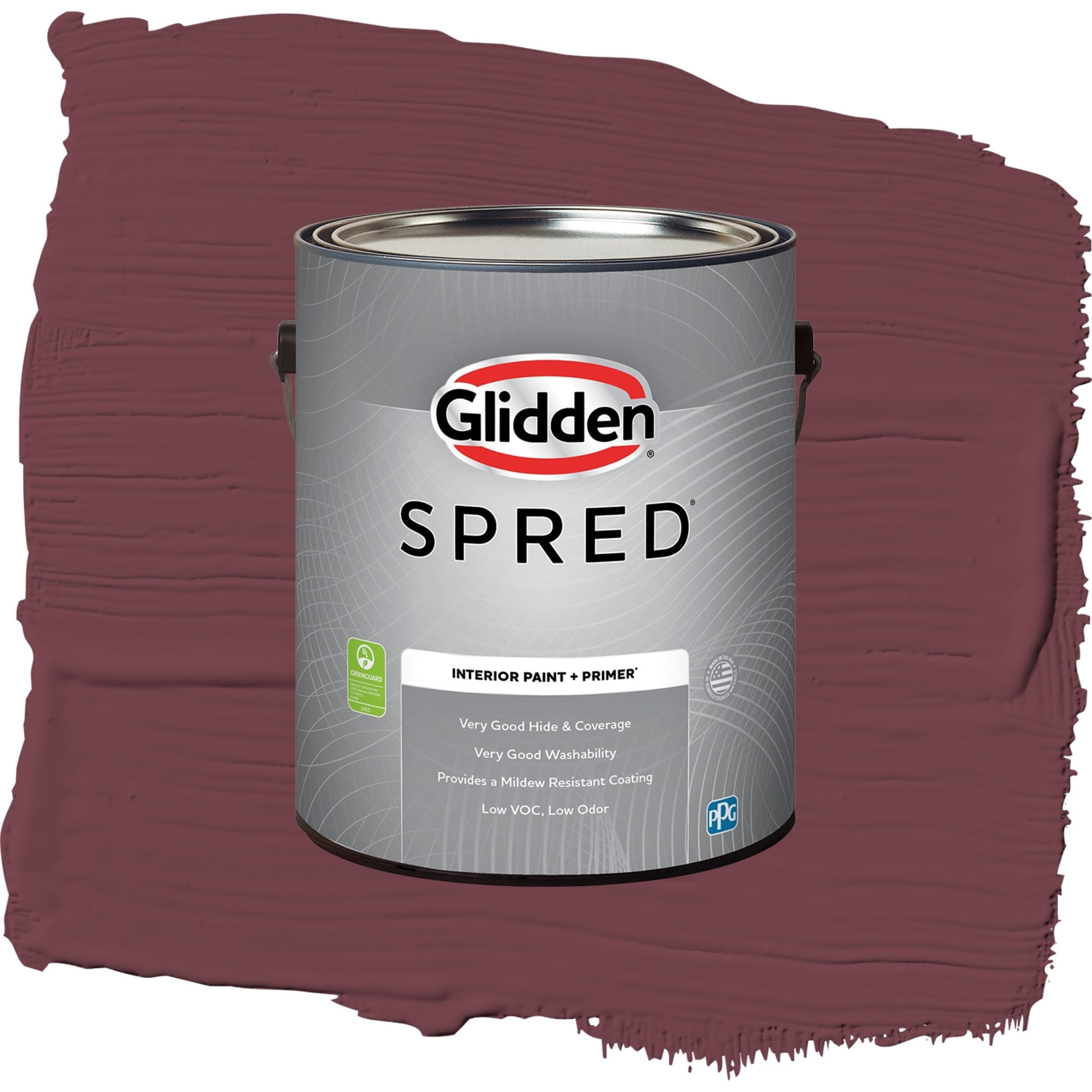 Glidden Spred Red Red Wine Semi Gloss Interior Paint and Primer, 1 Gallon