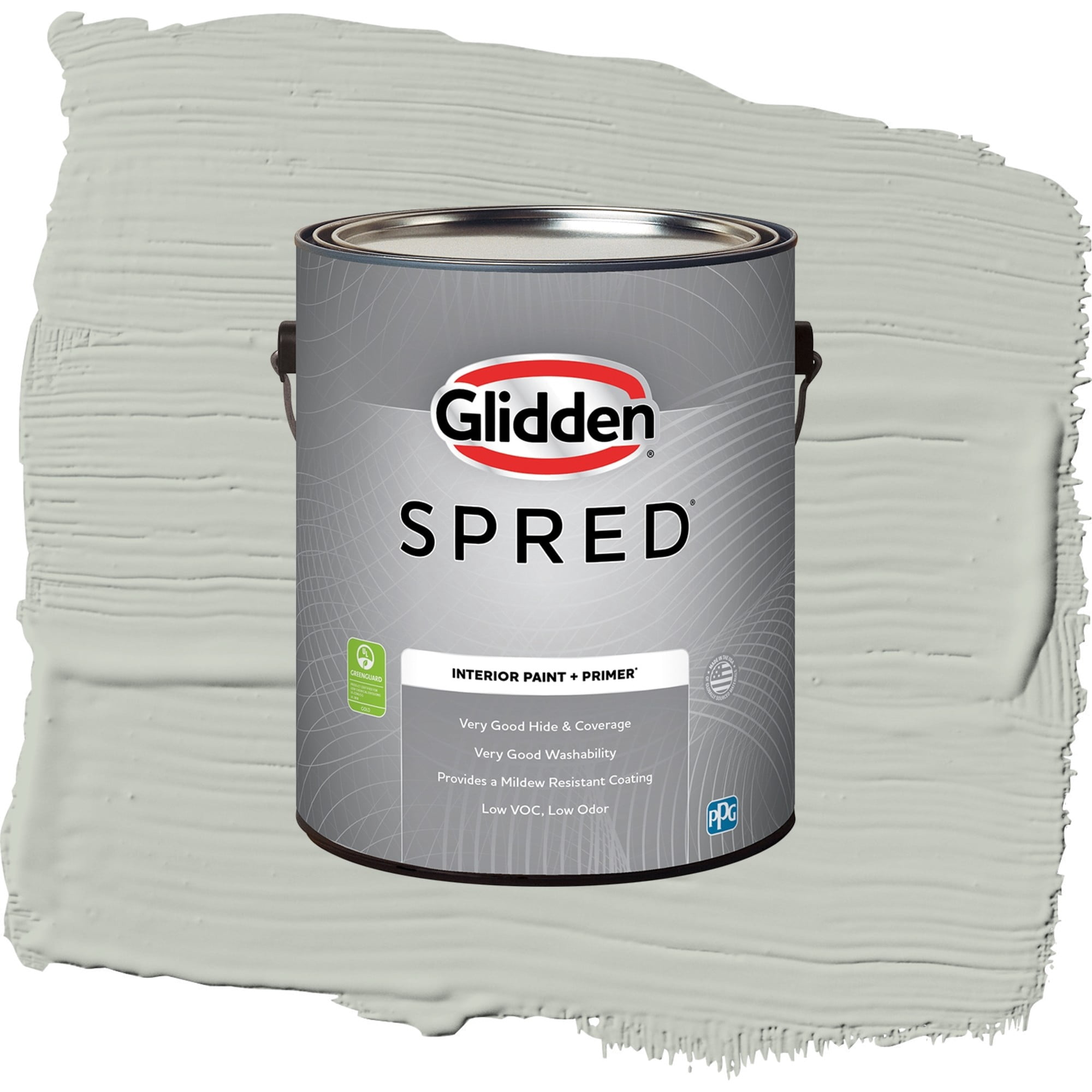 Glidden Spred Silent Storm Flat Interior Paint and Primer, 1 Gallon