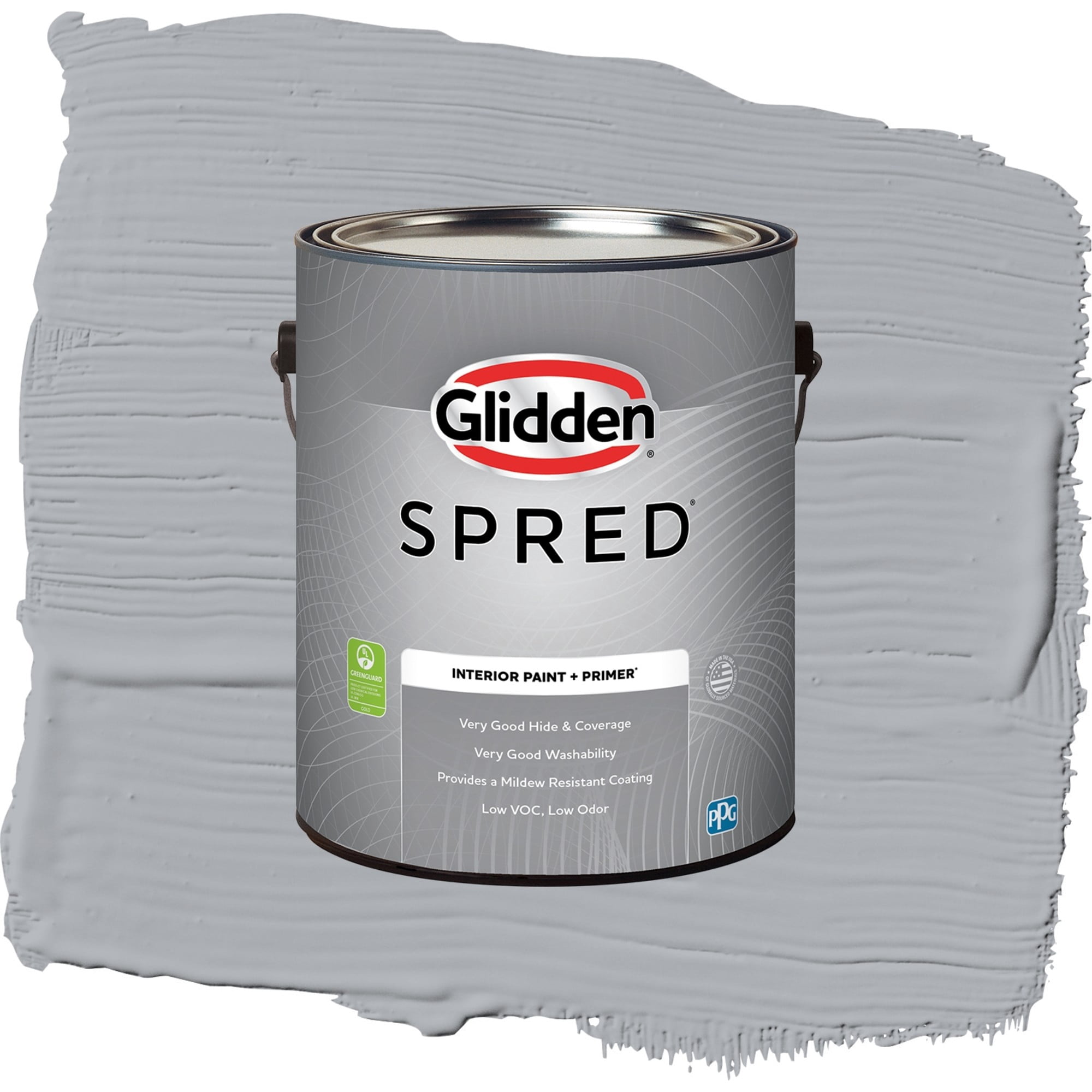 Glidden Spred Silver Charm Semi Gloss Interior Paint and Primer, 1 Gallon