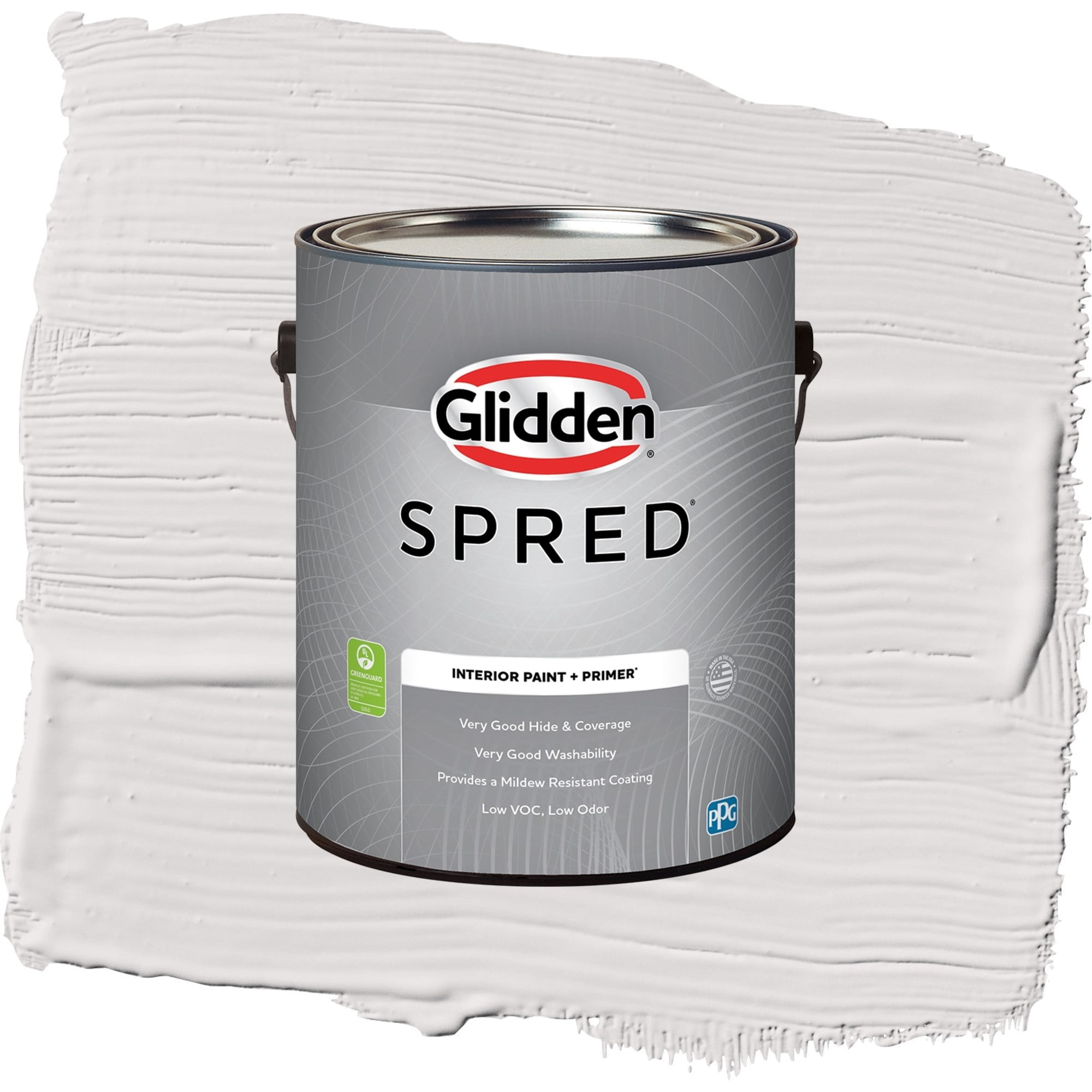 Glidden Spred Silver Screen Eggshell Interior Paint and Primer, 1 Gallon