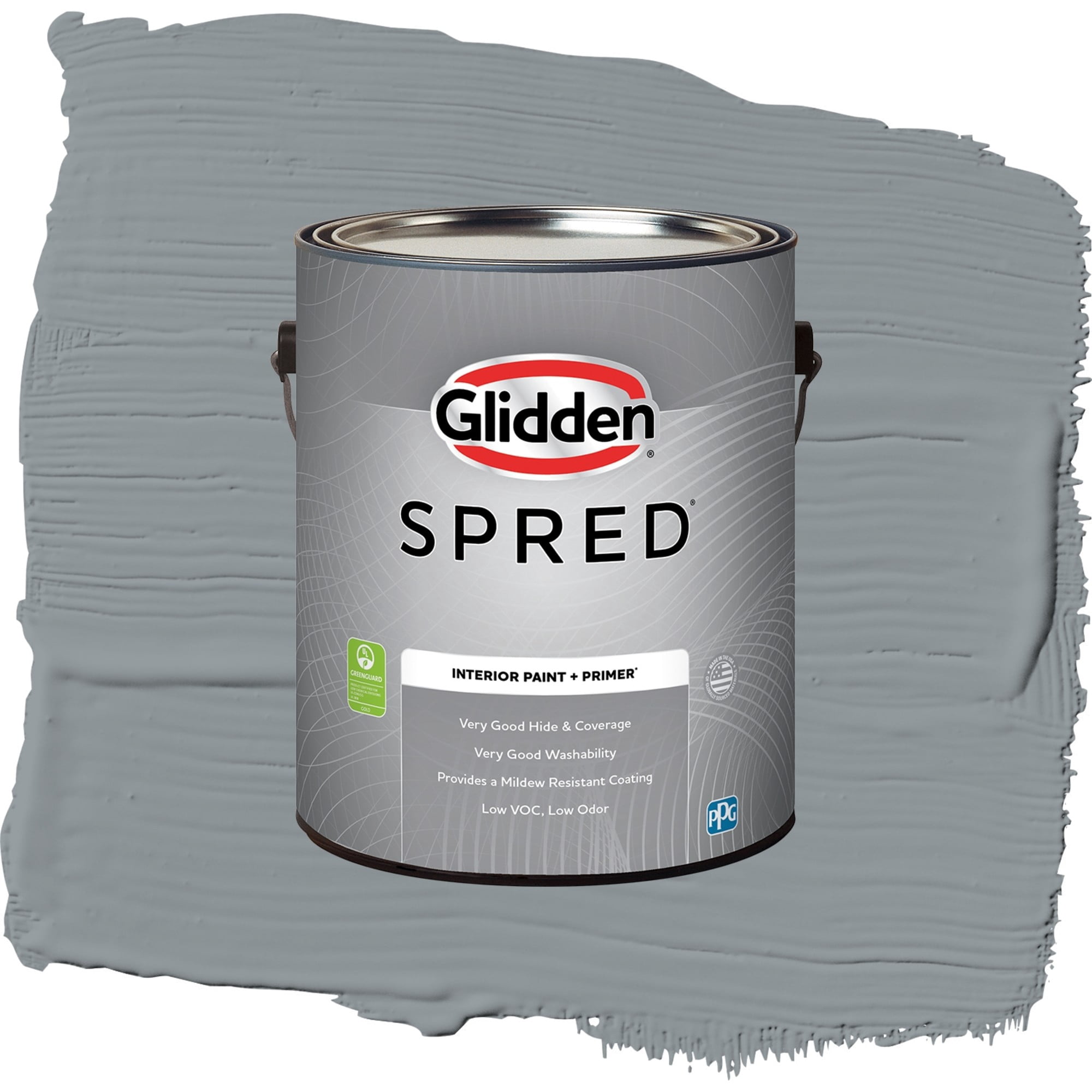 Glidden Spred Steeple Gray Flat Interior Paint and Primer, 1 Gallon