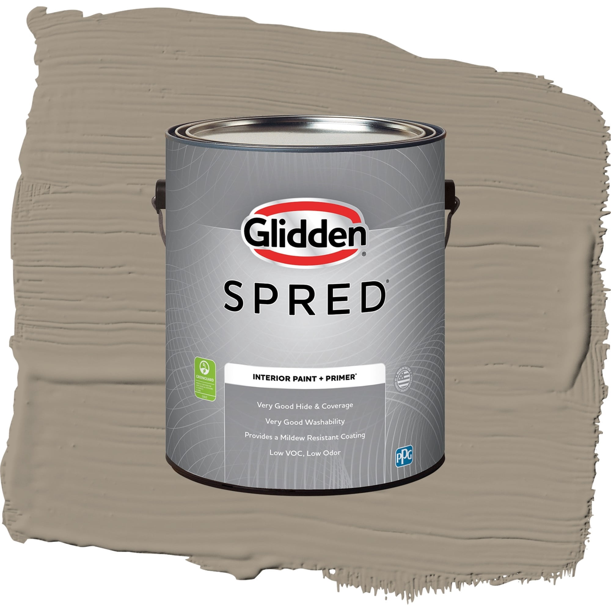 Glidden Spred Stone Gray Eggshell Interior Paint and Primer, 1 Gallon
