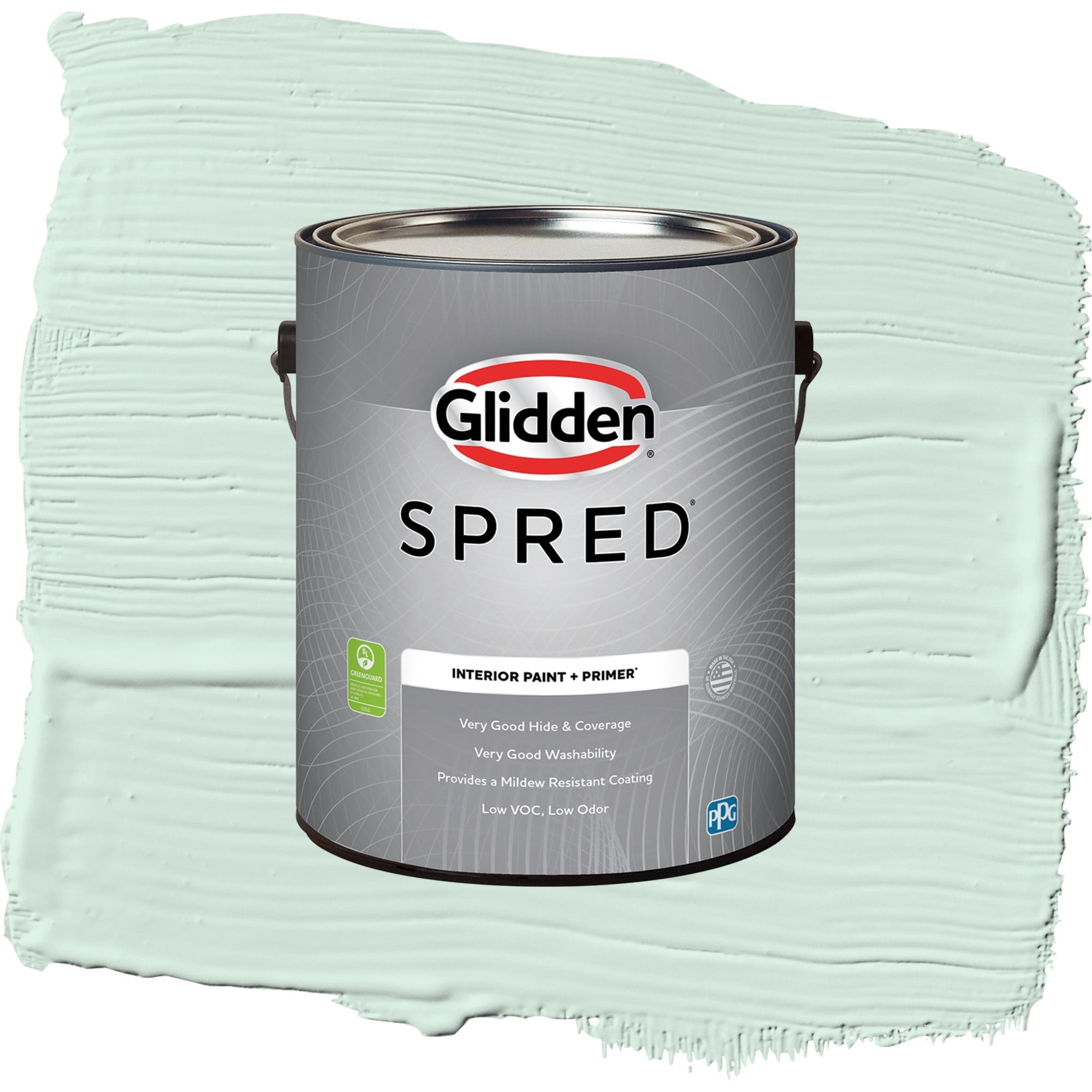 Glidden Spred Summer Breeze Semi Gloss Interior Paint and Primer, 1 Gallon