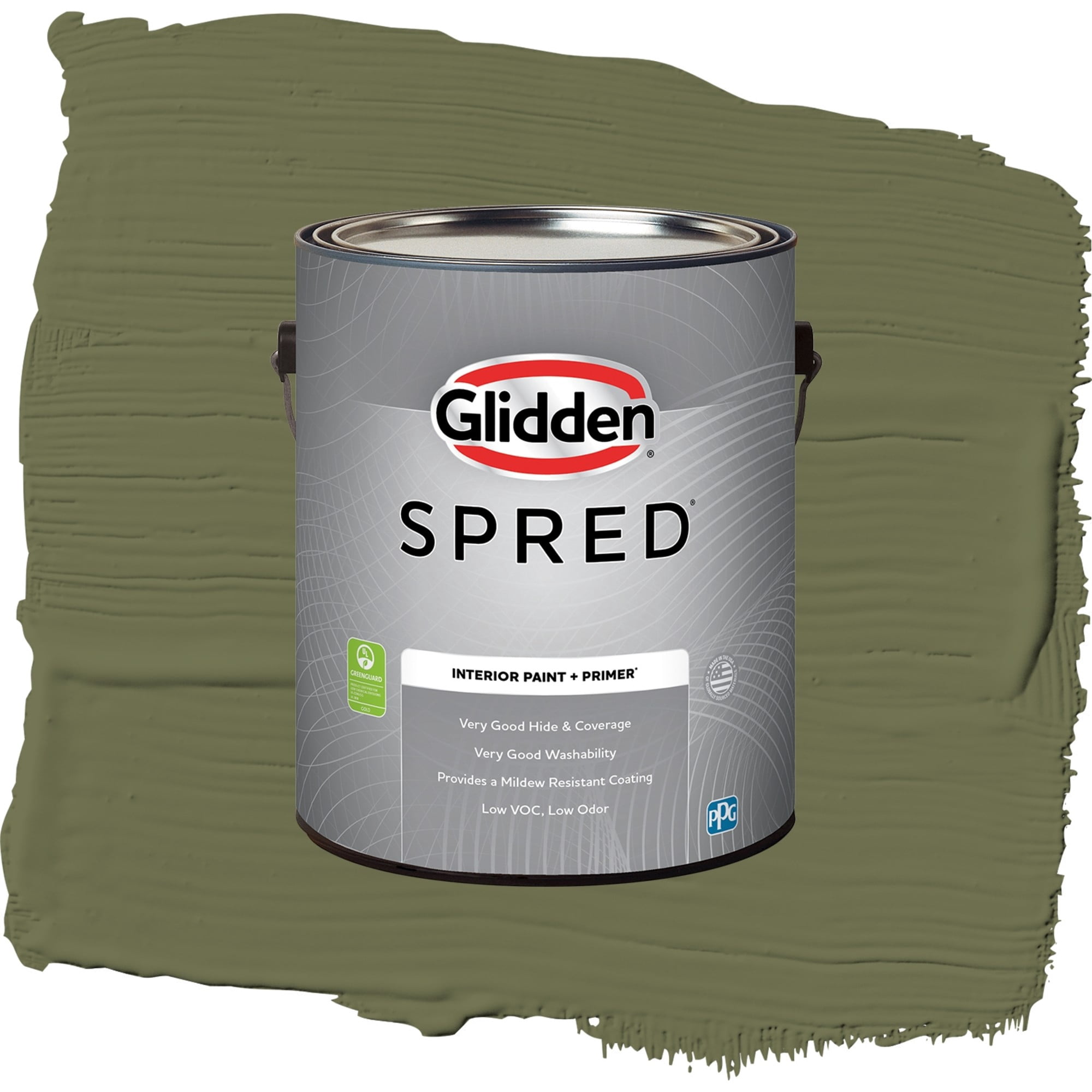 Glidden Spred Toy Tank Green Flat Interior Paint and Primer, 1 Gallon